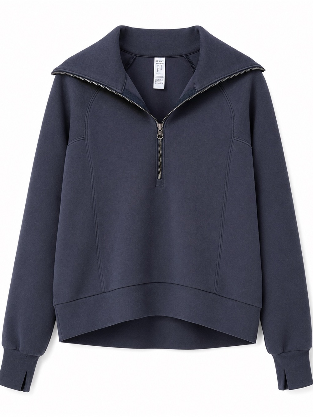 SPANX‎ AirEssentials Half Zip Pullover Classic Navy XS Modal Scuba Sweatshirt
